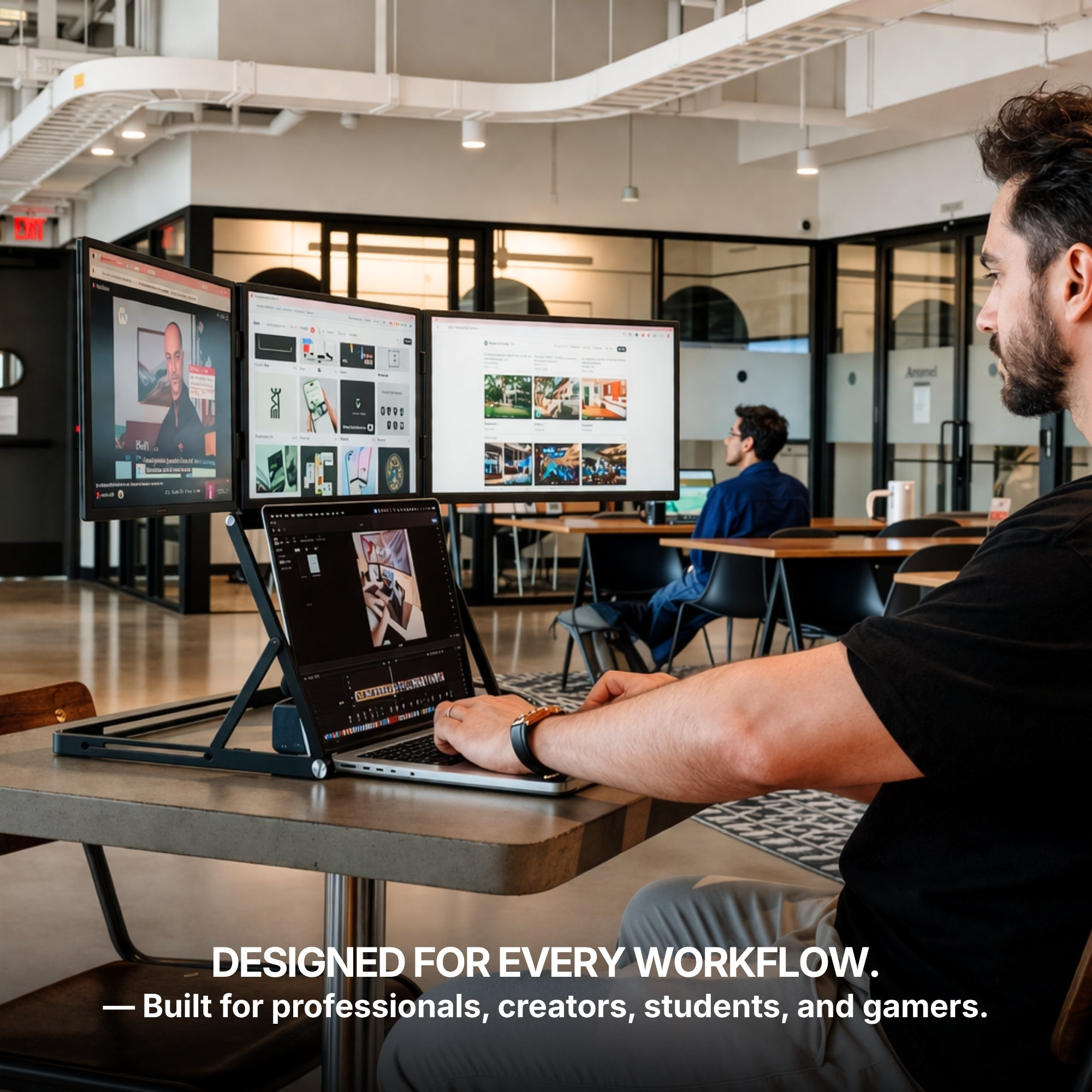 3×18.5" 2K Aluminium Triple Screen Workstation 4