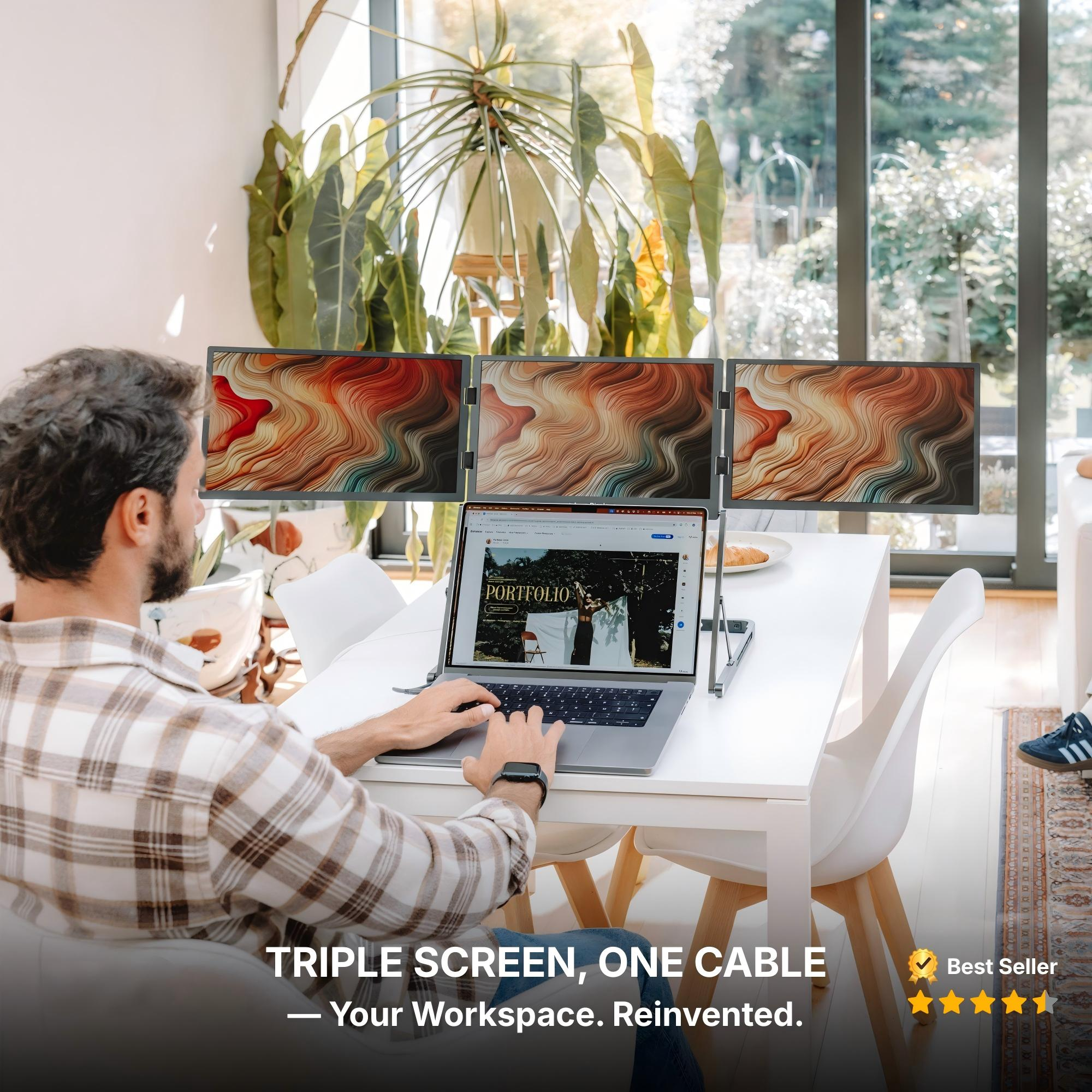 15.6" Aluminium Triple Folding Monitor (1080P / 2.5K Optional) 4