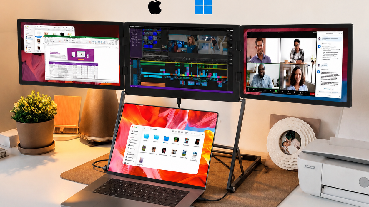 15.6" Triple Folding Portable Monitor · Flagship Model