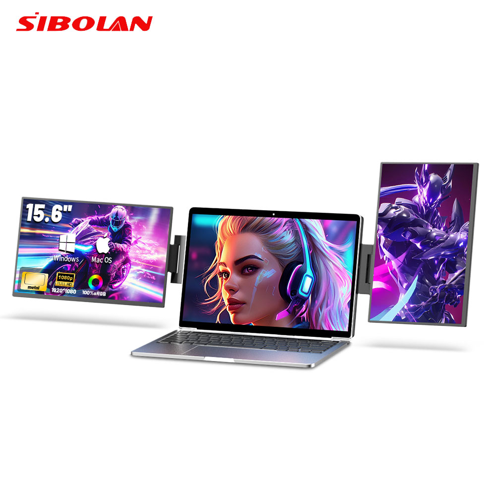 15.6" 360° Rotatable Dual Screen Portable Monitor