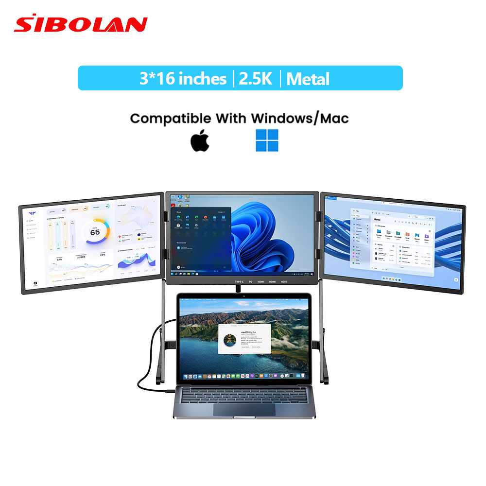 16.0" 2.5K 480cd/m² Backlit Triple Folding Monitor