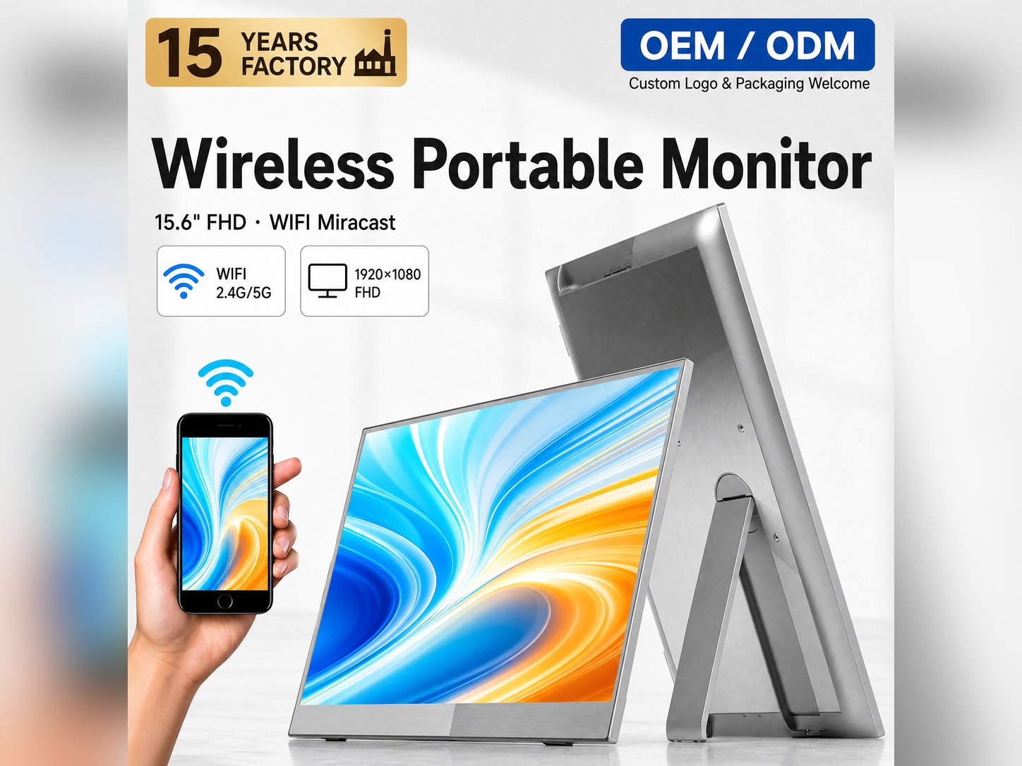 5G WiFi Wireless Portable Monitor